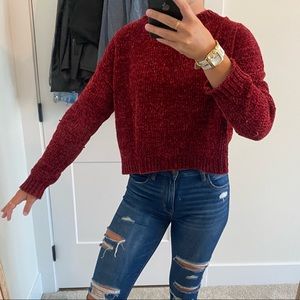 Dry Goods chenille crimson sweater